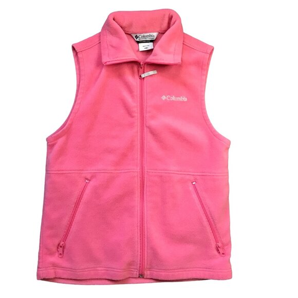 Columbia Benton Springs Vest Girls Size 14/16 Full Zip Sleeveless Fleece‎ Coral - Picture 1 of 9